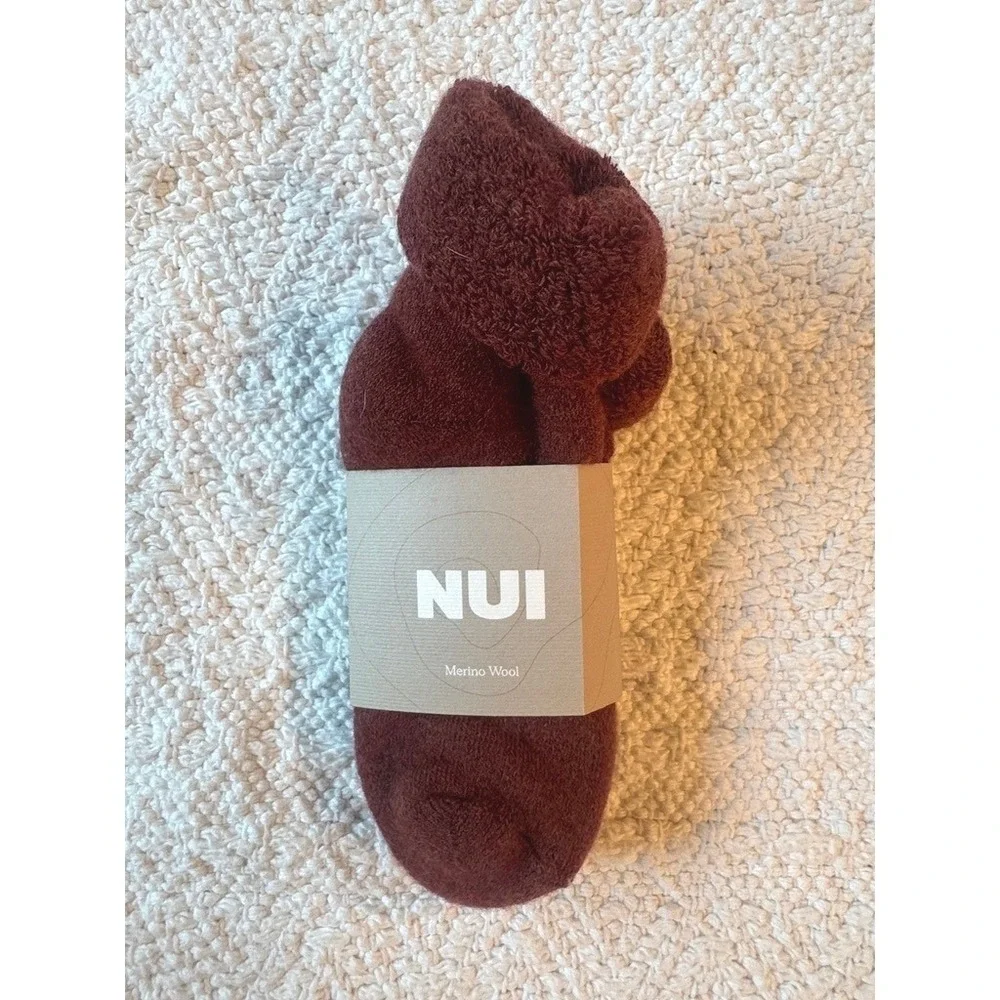 Nui Organics Lounge Socks Rust 2/3y